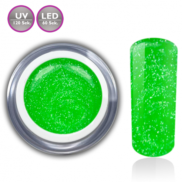Dose grün neon Glitzer UV-Gel